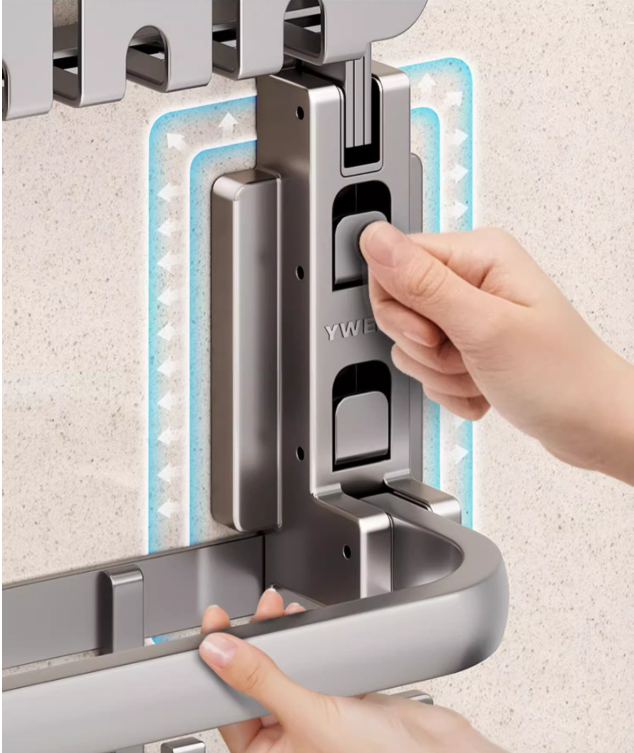🛁 Porte-Serviettes Mural 60cm – Fixation Ultra-Puissante à 4 Ventouses