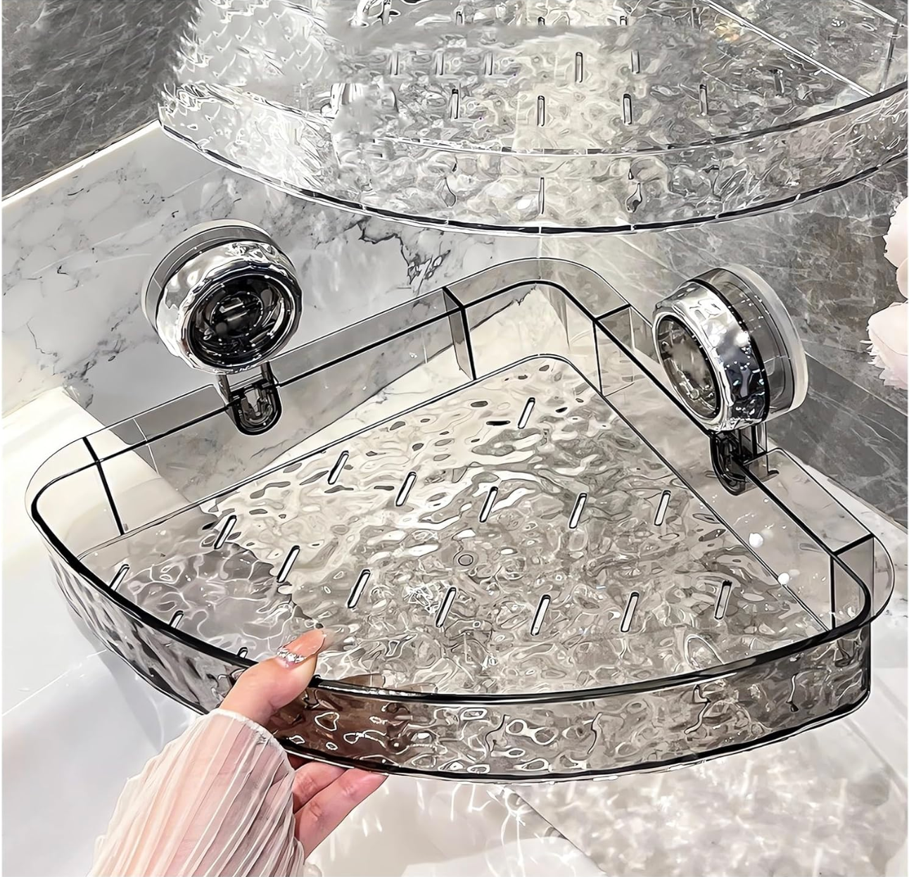 Organisateur de Douche Acrylique à Ventouse (Pack de 2)
