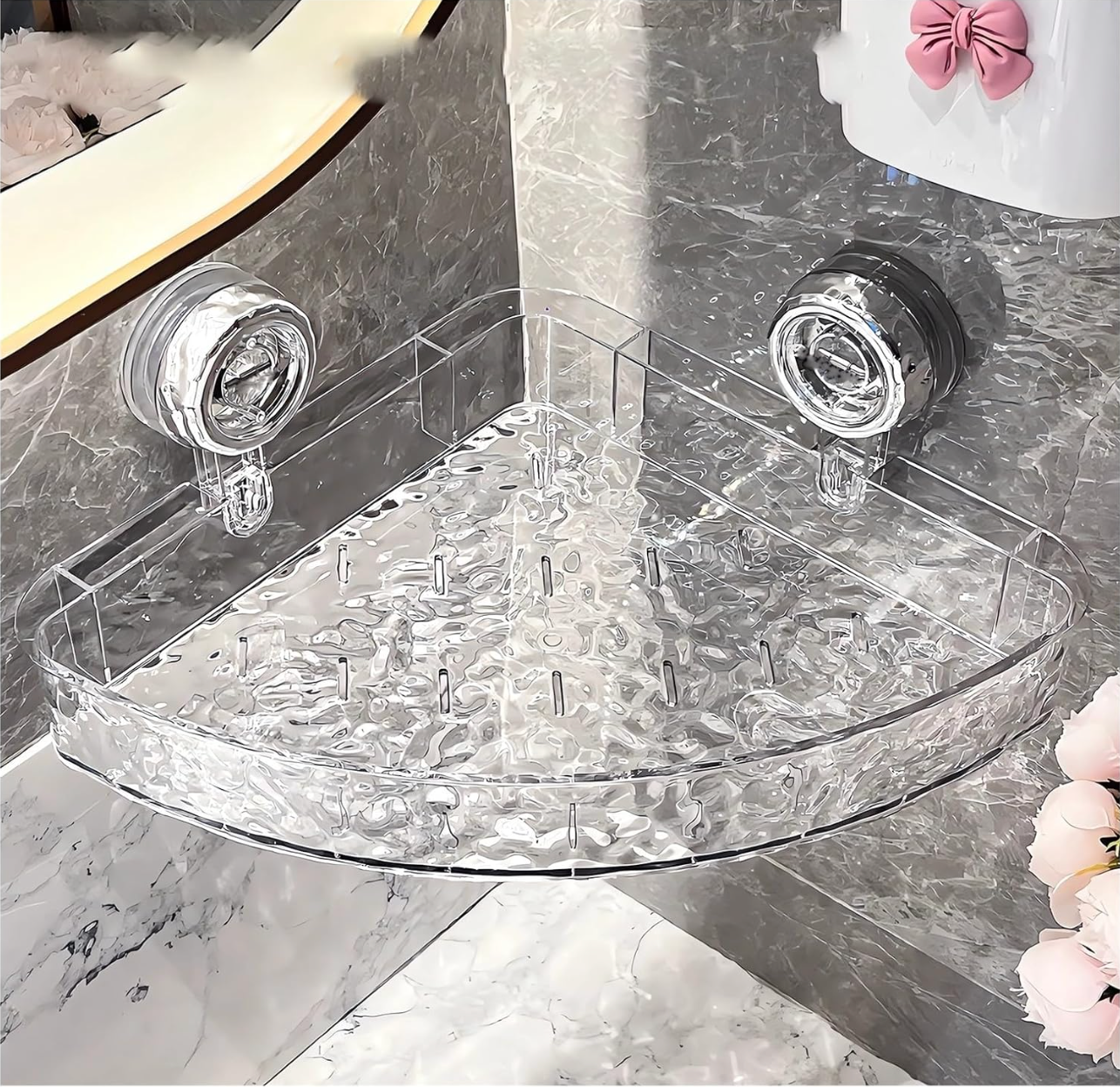 Organisateur de Douche Acrylique à Ventouse (Pack de 2)