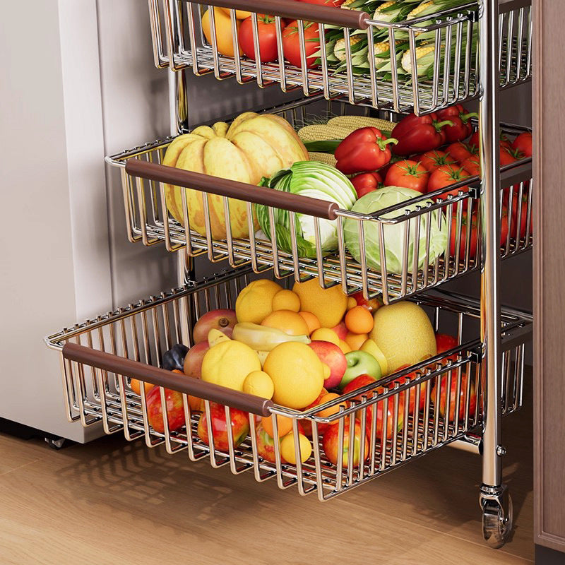 🛒 Chariot de Rangement Premium en Inox – Design & Mobilité