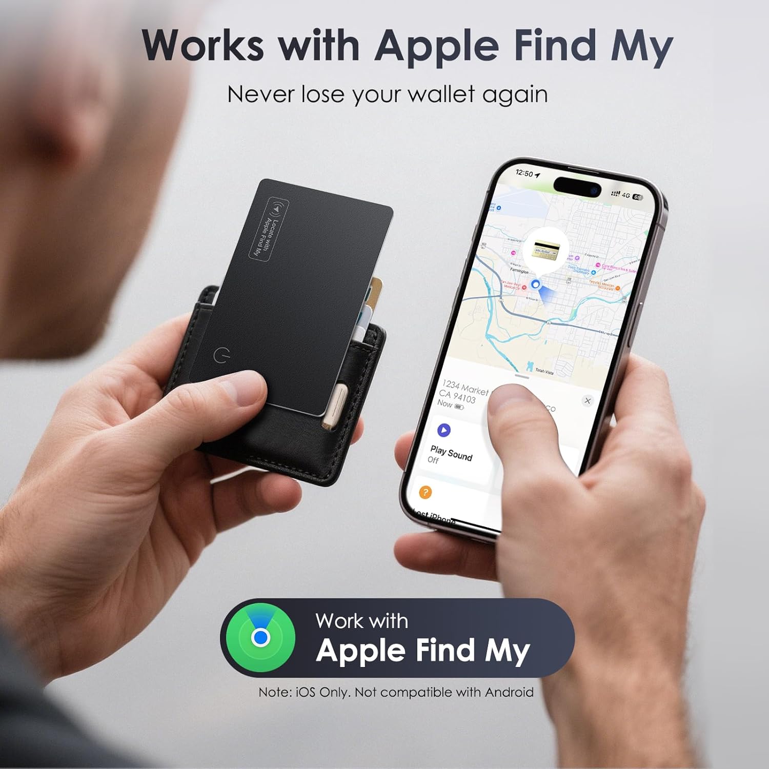 Wallet Tracker Card Air-Tag - (iOS Only)