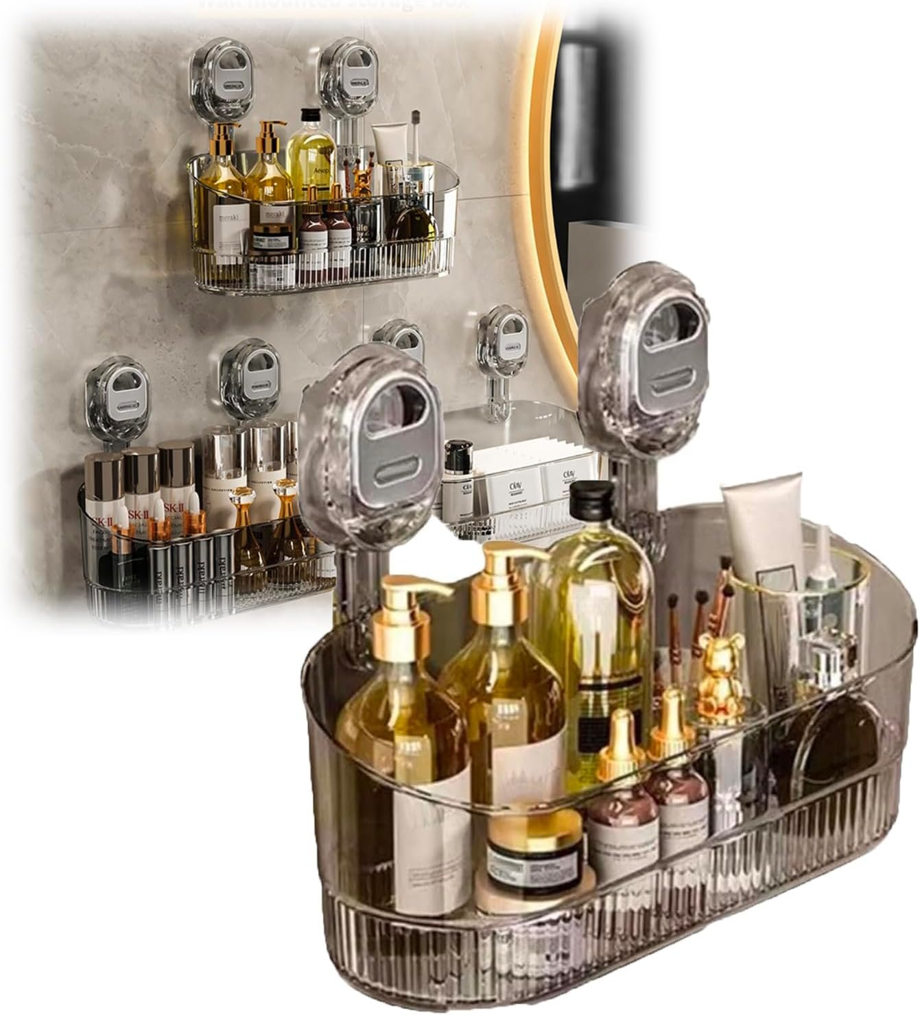 Lot de 2 Étagères Murales Sans Perçage – Rangement Pratique et Élégant